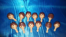 Playmobil Römer Ritter Western  12 x Kopf Köpfe getönt (Asia) mit Haare Set top
