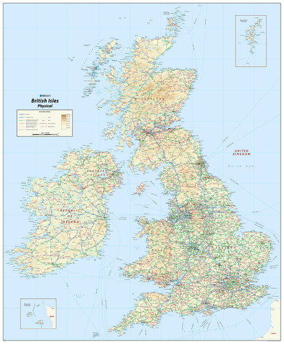 British isles physical - isles, map