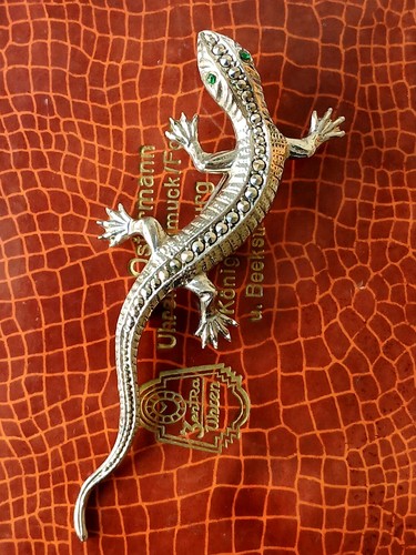 Vintage salamander brosche - salamander,
