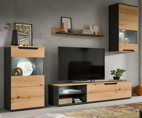 Wohnwand schrankwand anbauwand - schrankwand,