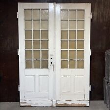 Alte große Tür Terrasse zweiflügelig / Holz / Lichtausschnitt H254 B162 S4,5cm