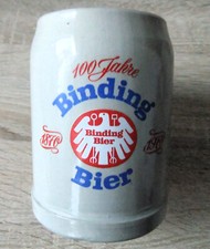 4 Stück Bierkrug Seidel Humpen 0,5 L Steingut Binding Bier 100 Jahre 1870-1970