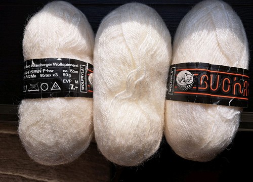 50g wolle wollweiss - 3x,