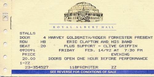 Concert ticket eric - concert, clapton
