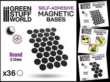 Magnetfolie Magnetbases Rund Tabletop 25/28/32/40/50/60mm Green Stuff World