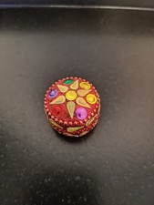 Schmuckdöschen Pillendose klein  rot Oriental Ø ca. 3,5 cm , 3 cm hoch