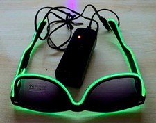 FUNBRILLE APRÈS-SKI SONNENBRILLE SCHWARZ-NEONGRÜN 2X BLINKMODUS