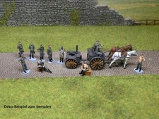 Feldküche mit 11 Figuren, Küche, Kutsche, Pferden, WW2, 1:87, Wie PREISER 16594