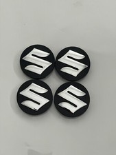 4X Für Suzuki Nabendeckel Radkappe Alu Felgenabdeckung Schwarz Chrom 54mm NEW^