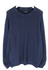 Camp David Pullover Herren XL Zugfestigkeit Waffelstrick Dehnbar Rundhals Blau