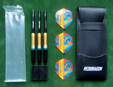 RED DRAGON Peter Wright 21g Snakebite Brass Steel Dart Pfeile Set mit Tasche