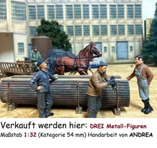 1:32 (54 mm) Spur 1, ANDREA MINIATURES, 3 PREMIUM-Metall-Figuren, zu Märklin,KM1