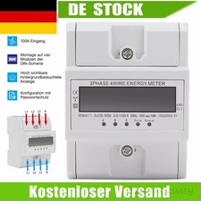 Drehstromzähler Stromzähler 3-Phasen 4-Draht 100A Geeicht Für Din Hutschiene LCD