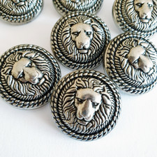 5 Metallknöpfe Löwe antik -