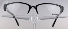 MOSCHINO MO 05101 Brille Brillengestell Kunststoff Schwarz Damen HalbRand NEU
