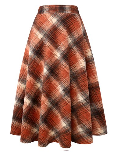 Ladies checked wool skirts - ladies,