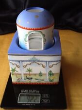 Goebel großes Windlicht Teelichthalter eckig Orientalisch Elefanten Palmen Pfau