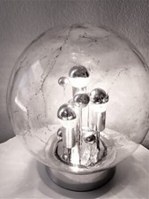 70er Doria Lampe Tischlampe  "BIG BALL"  Sputnik Bodenlampe Ø 40cm Vintage 70s