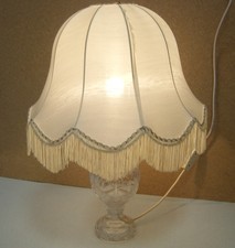 große Schirmleuchte Nachtlicht Leuchte Glasfuss 55 x 40cm E27