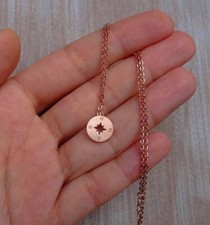Edelstahl Kompass Kette Rosegold neu