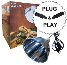 Ø22cm - Terrarium Klemmlampe Reflektor - Clamp Lamp Keramikfassung E27