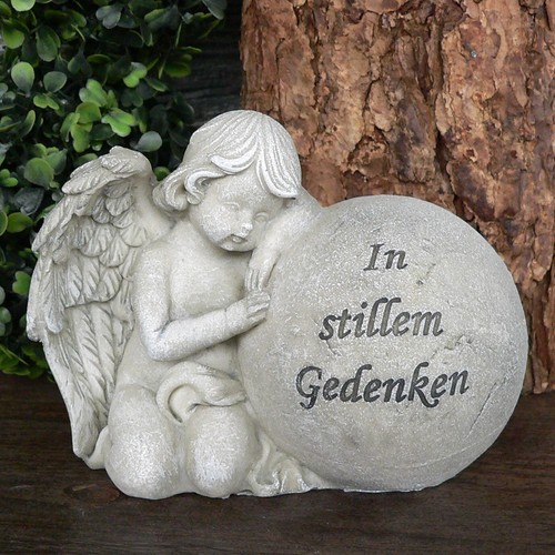 Grabschmuck engel mit kugel - grabschmuck,