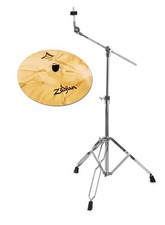 Zildjian A Custom 17" Crash Galgen Becken Ständer Set Cymbal Drum Boom Stand