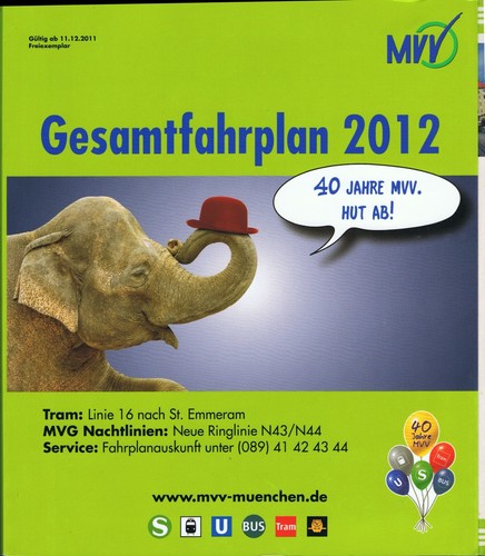 Fahrplanbuch mvv münchen 2012 - münchen,