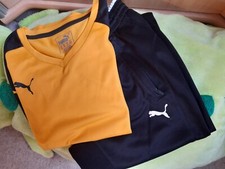 Puma Sport Set T-Shirt Trikot 3/4 Hose  Gr.  152 gelb schwarz