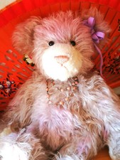 ?OOAK Unikat 12 Zoll Deutsch Rosa Glitzer Buckel Künstler Teddy MIMI