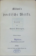 Poetische Werke. Milton, John: