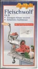 Fleischwolf Gr.8 Handelsmarken GmbH Manuell Unben. SpritzgebäckAufsatz Benutzt