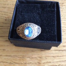 High School Ring, William Blount High, Alabama, Gelbgold 10 k, ca. 19 mm Ø