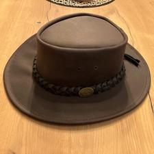 Leder 100 % Hut SCIPPIS BUSHMAN  braun Cowboy Western HUT Wetter Australien NEU