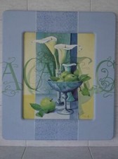 Bild Wandbild weiße Calla Blumen 60x52 Gemälde Kunst Druck Bilderrahmen Landhaus