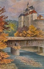 AK BURG KRIEBSTEIN - HERBSTSTIMMUNG VON DR. REUKAUFF UNGELAUFEN!