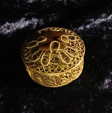 Schatulle Jugendstil Etui Box Kästchen filigrane Silbermontur Halbedelstein alt