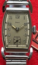 Para Art Deco Vintage Uhr Handaufzug NOS 30mm x 18mm o. Krone