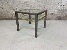 Mid-Century Glastisch / Metall / 70er / Messing Couchtisch Maison Charles Stil