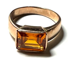 375 Gold 9 K Ring Goldtopas Ø 17 mm RG 55 Juwelier gepflegt Roségold