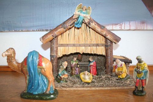 Weihnachtskrippe alte vintage - alte,