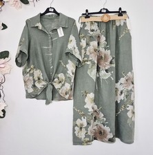 Damen 100% Leinen 2-Teiler