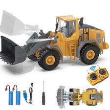 RC Bagger Spielzeug Ferngesteuert Baufahrzeug mit Schaufel LED Licht & Sound Set