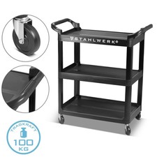 STAHLWERK Werkzeugwagen 100 kg Rollwagen Montagewagen Transportwagen Etagenwagen