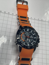 OSKAR EMIL  HERREN ARMBANDUHR  SPORT SAXONY SILIKONBAND ORANGE  GUT ZUSTAND A14