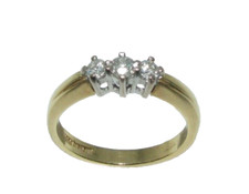 Damen Damen 18ct Gelbgold Diamant Trilogy Verlobungsring Größe J 1/2