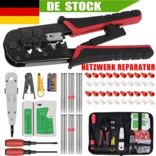 147tlg Netzwerk Reparatur Werkzeug Set Crimpzange Stecker RJ45 RJ11 Netzwerktest
