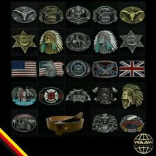 Gürtelschnalle Buckle Gürtelschliesse Koppel Biker Cowboy Adler USA Skull Fahne