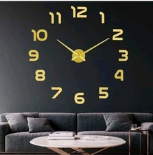 3D XXL Wanduhr 120 cm GOLD