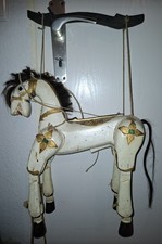 Marionette Pferd Sehr Alt Indische Handarbeit Holzfigur